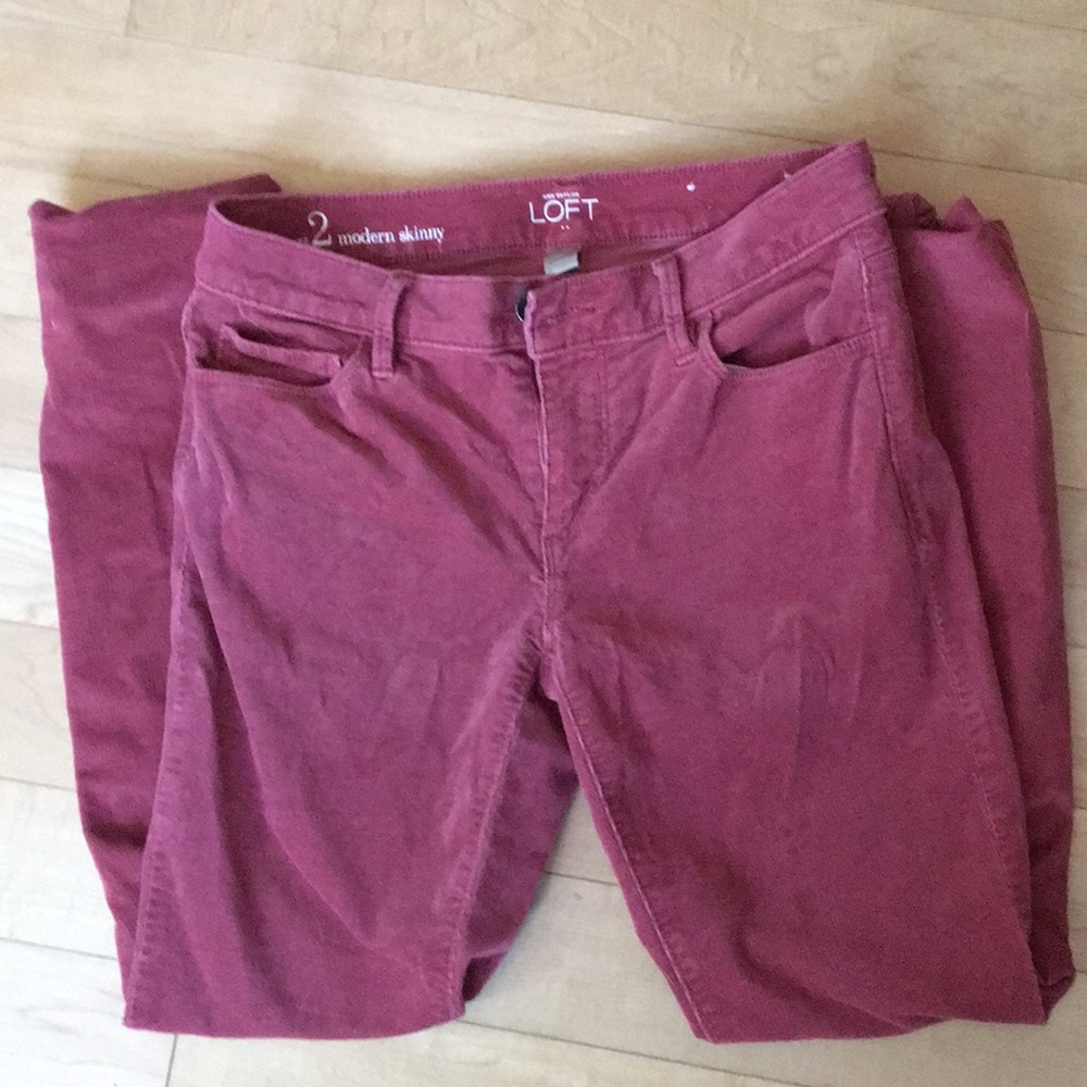 Loft modern skinny corduroy pink pants BOGO sale